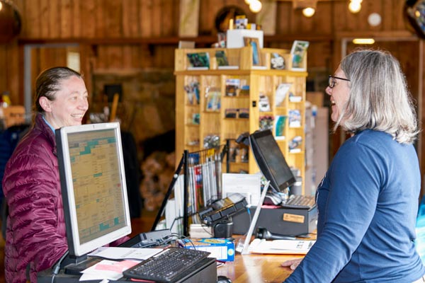 Guest Registering at Lewis Mountain Cabins in Shenandoah National Park